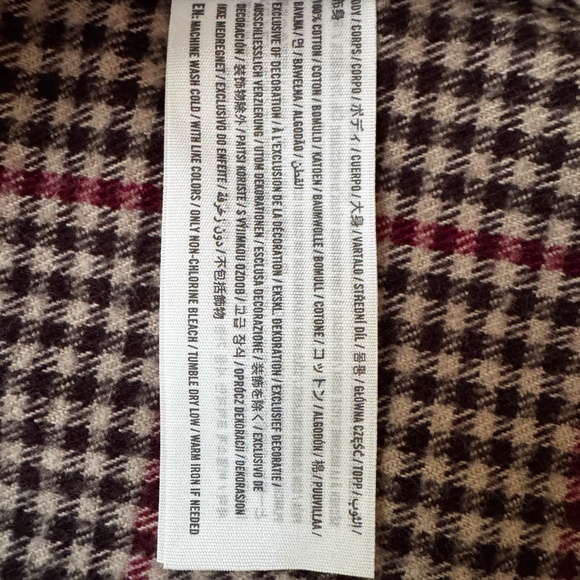 Abercrombie & Fitch Cotton Shirt Jacket Men's Medium Red/Tan/Brown Checkered - Picture 4 of 4